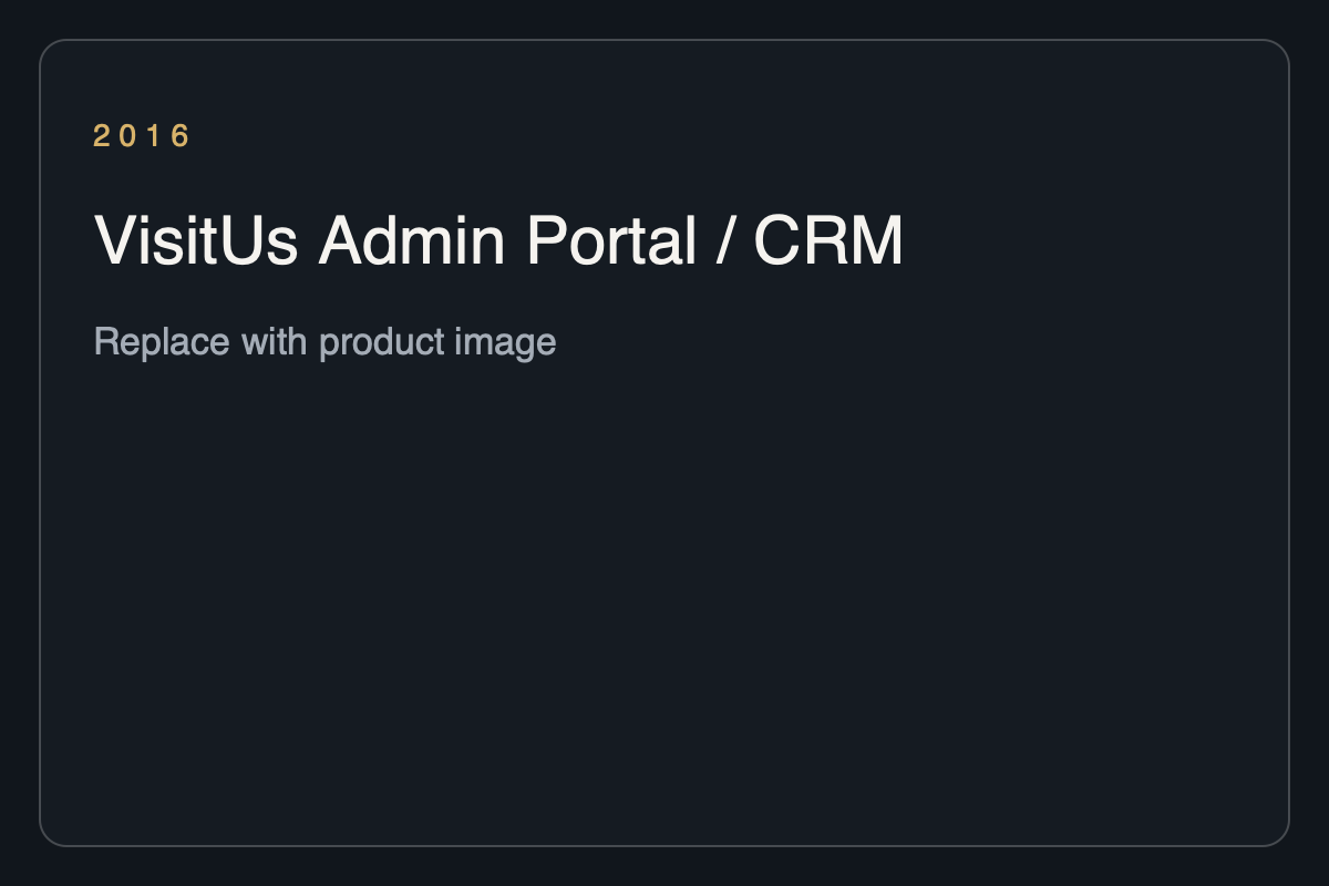 VisitUs Admin Portal / CRM placeholder