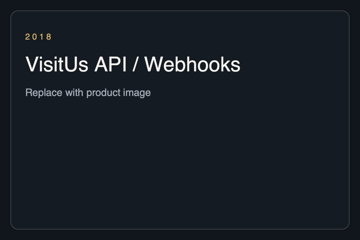VisitUs API / Webhooks placeholder