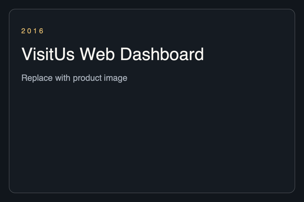 VisitUs Web Dashboard placeholder